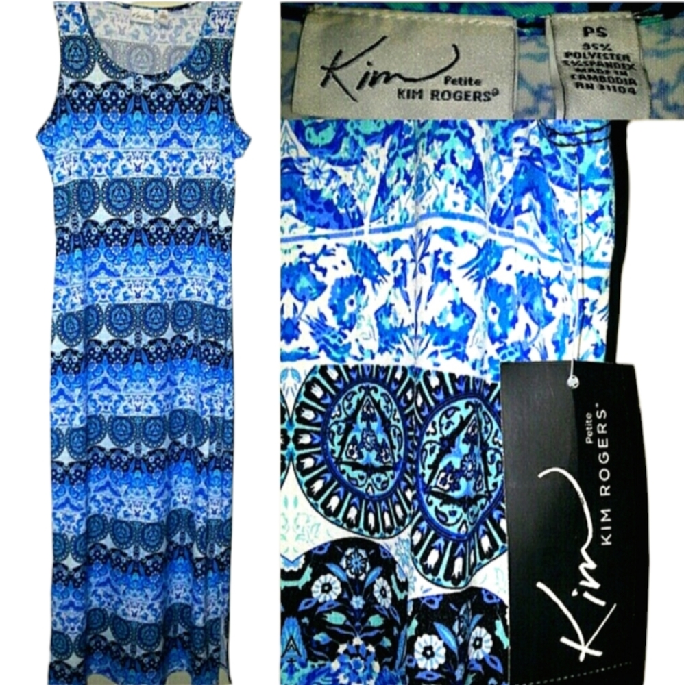 Kim Rogers PETITE Maxi Paisley Print Summer Vacation Travel SP
